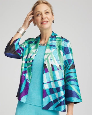 Travelers™ Tropical Nights Reversible Crushed Jacket | Chico's